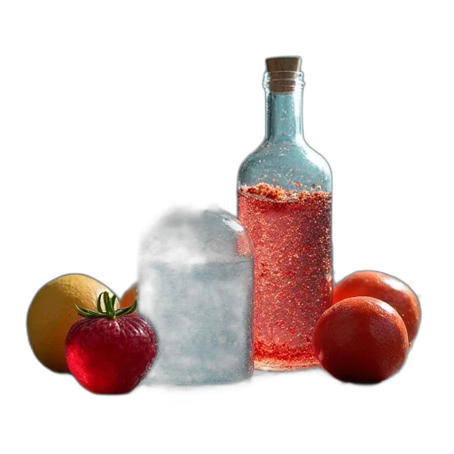 bottle, food, 3d render, photorealistic transparent PNG cut-out