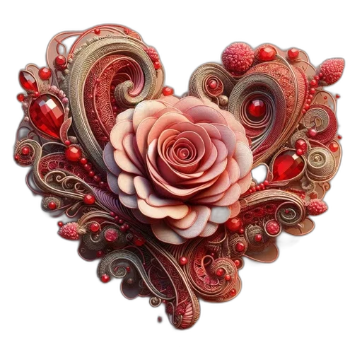 jewelry, flower, photorealistic, 3d render transparent PNG cut-out