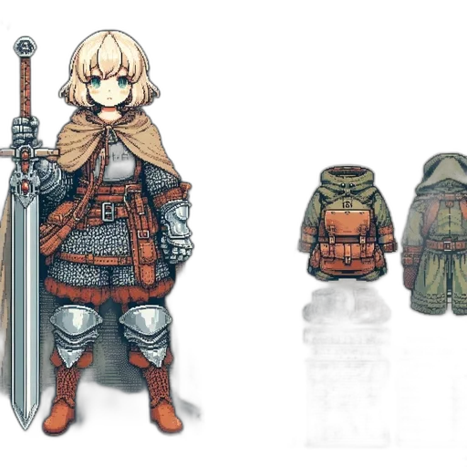 sword, concept art, fantasy art, pixel art transparent PNG cut-out