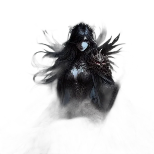 mask, creature, dress, hair transparent PNG cut-out