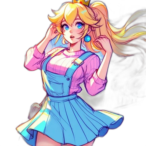 dress, anime, pixel art, vaporwave transparent PNG cut-out