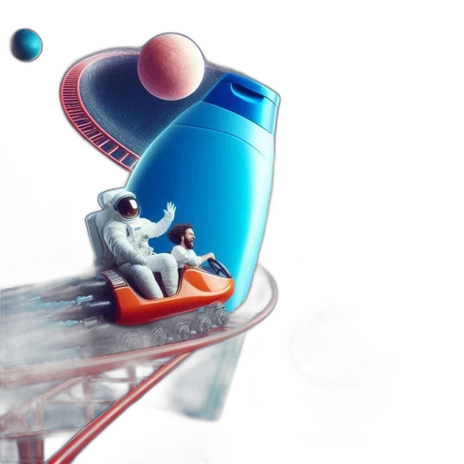 bottle, robot, 3d render, concept art transparent PNG cut-out