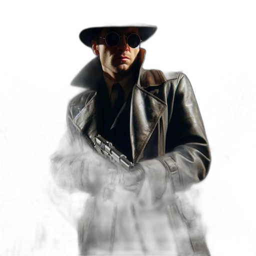 jacket, weapon, hat, staff transparent PNG cut-out
