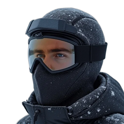 mask, face, jacket, hat transparent PNG cut-out