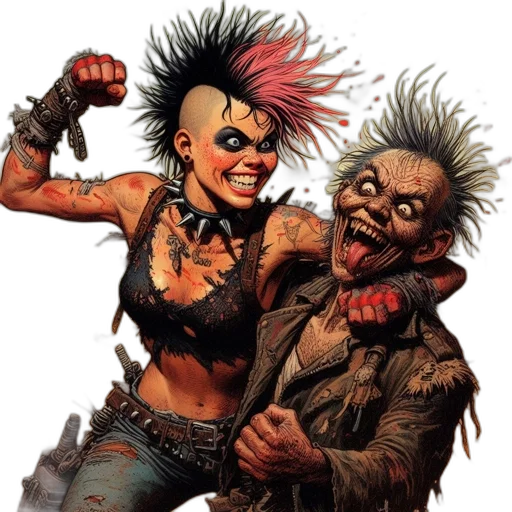 comic book art, concept art, cyberpunk, photorealistic transparent PNG cut-out