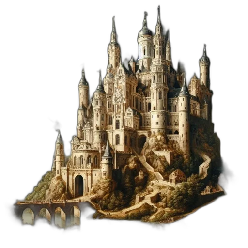 crown, building, fantasy art, concept art transparent PNG cut-out