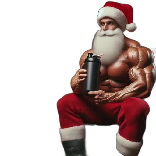 santa, claus, muscular, form transparent PNG cut-out