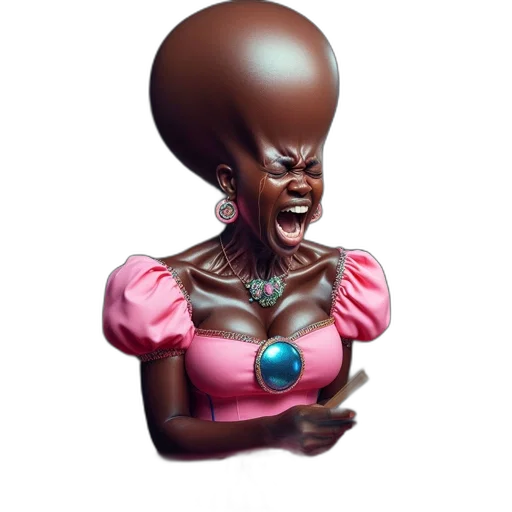 dress, hair, creature, robot transparent PNG cut-out