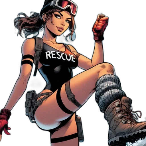comic book art, concept art, animated, female transparent PNG cut-out