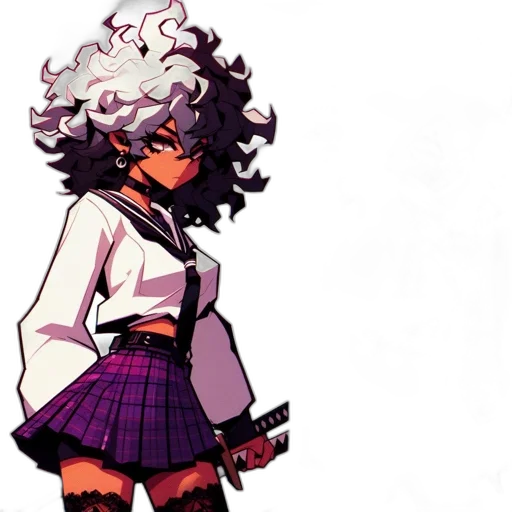 staff, jacket, dress, hair transparent PNG cut-out