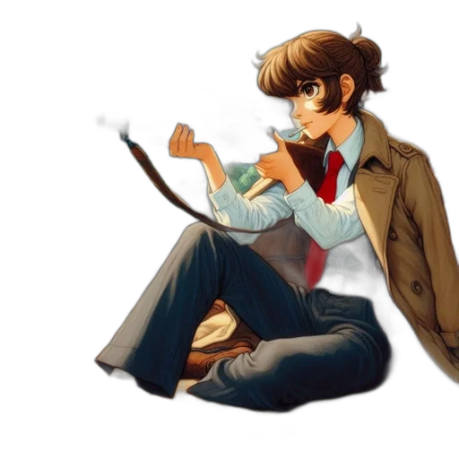 jacket, staff, concept art, pixel art transparent PNG cut-out