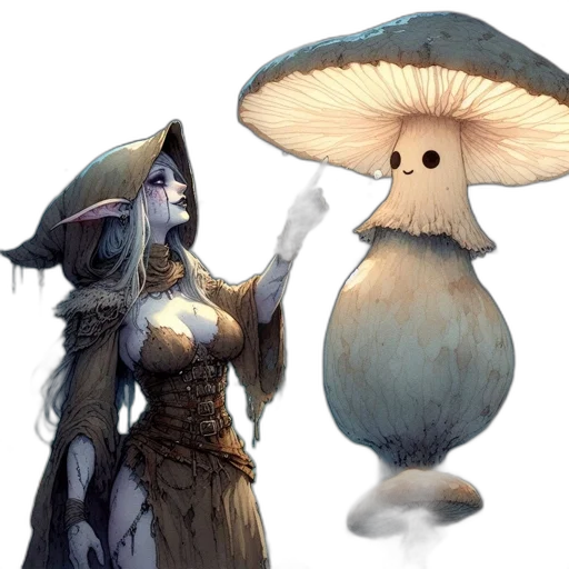 hat, dress, staff, umbrella transparent PNG cut-out