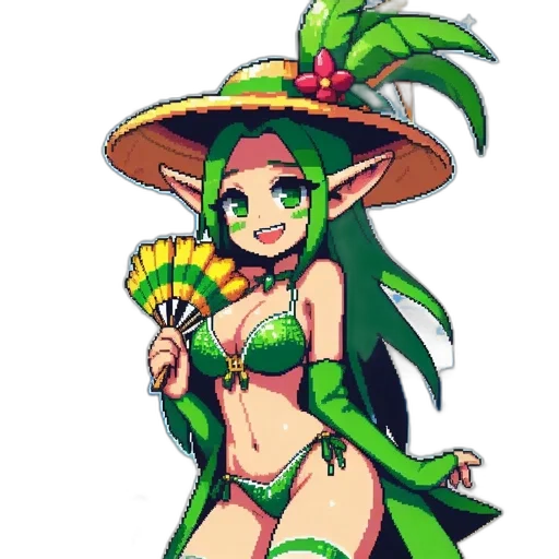 staff, hat, pixel art, fantasy art transparent PNG cut-out