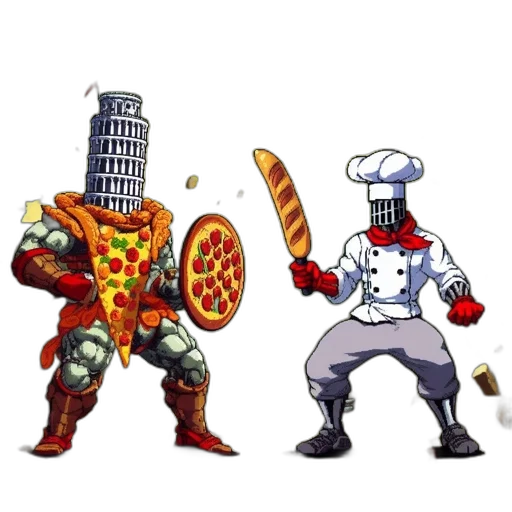 food, concept art, pixel art, comic book art transparent PNG cut-out
