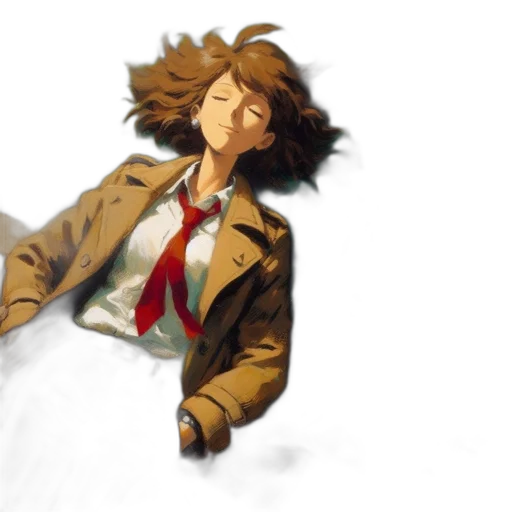 jacket, hair, face, creature transparent PNG cut-out