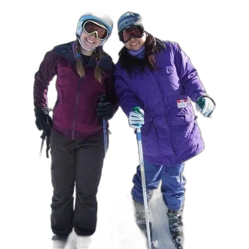 staff, jacket, snow, two transparent PNG cut-out