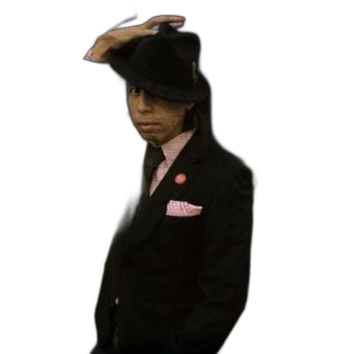 hat, jacket, staff, photorealistic transparent PNG cut-out