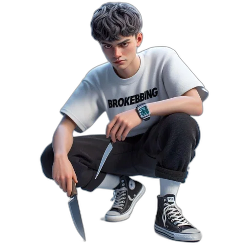 jacket, weapon, shoes, staff transparent PNG cut-out