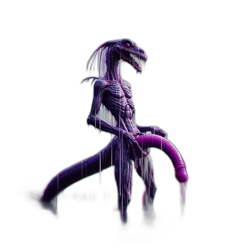 dragon, creature, robot, staff transparent PNG cut-out