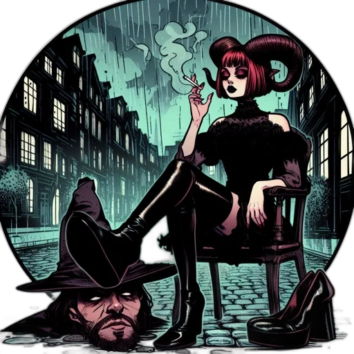 umbrella, hat, comic book art, concept art transparent PNG cut-out