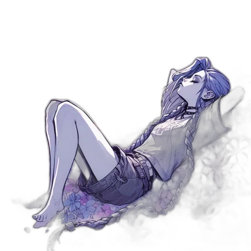 dress, creature, flower, staff transparent PNG cut-out