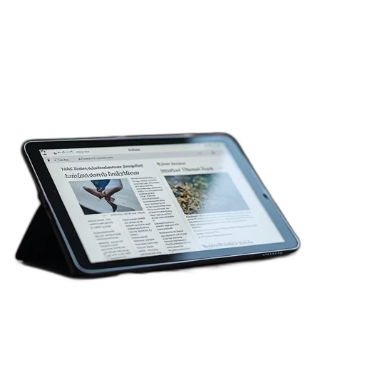 modern, tablet, displaying, news transparent PNG cut-out