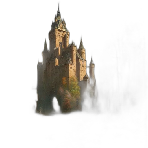 building, dragon, crown, sword transparent PNG cut-out