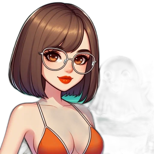 dress, staff, face, cartoon transparent PNG cut-out