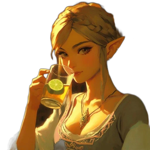 dress, face, bottle, staff transparent PNG cut-out