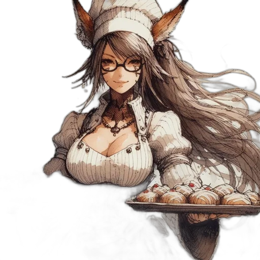 food, dress, staff, hat transparent PNG cut-out