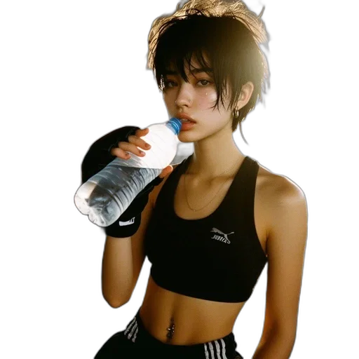 bottle, cyberpunk, photorealistic, vaporwave transparent PNG cut-out
