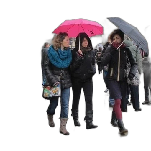 umbrella, jacket, staff, hat transparent PNG cut-out