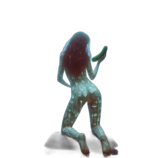 creature, robot, dress, staff transparent PNG cut-out