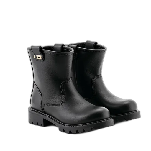 shoes, pair, black, motorcycle transparent PNG cut-out