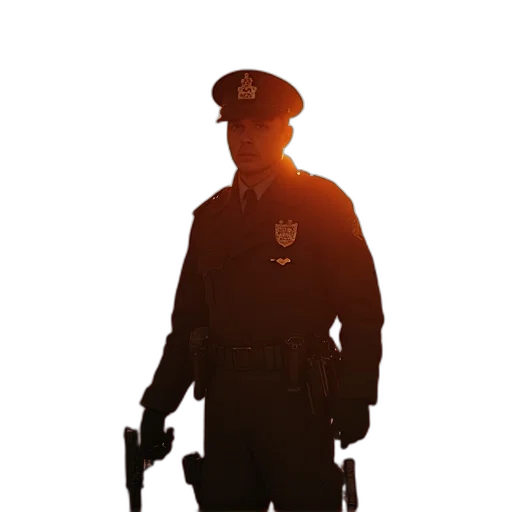 staff, weapon, jacket, hat transparent PNG cut-out