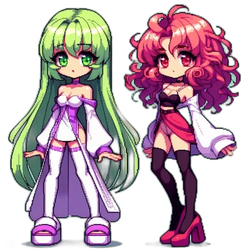 pixel art, anime, concept art, fantasy art transparent PNG cut-out
