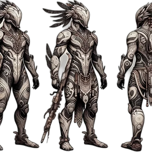 concept art, fantasy art, comic book art, 3d render transparent PNG cut-out