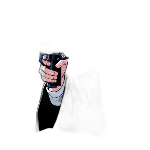 weapon, bottle, jacket, staff transparent PNG cut-out
