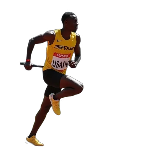 usain, bolting, baton, another transparent PNG cut-out