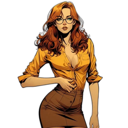 dress, staff, comic book art, concept art transparent PNG cut-out