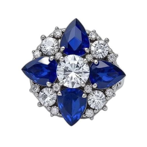 jewelry, crown, flower, blue transparent PNG cut-out