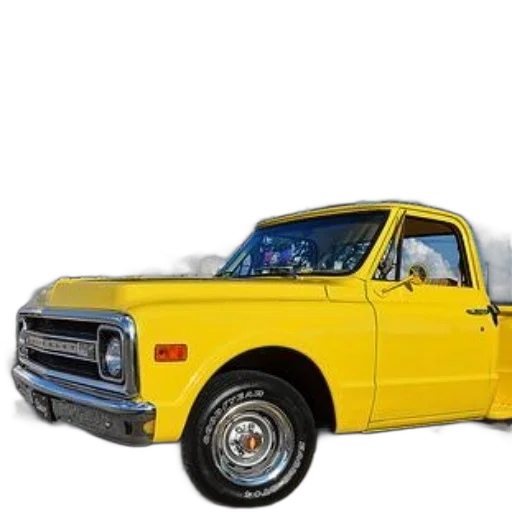 car, photorealistic, vibrant, yellow transparent PNG cut-out