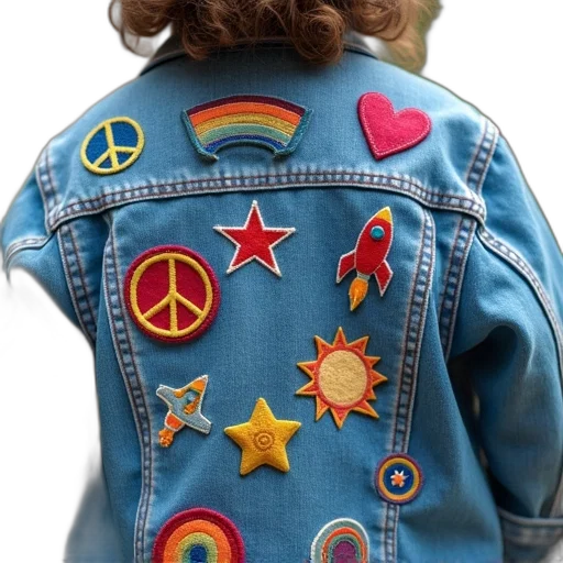 jacket, denim, variety, patches transparent PNG cut-out