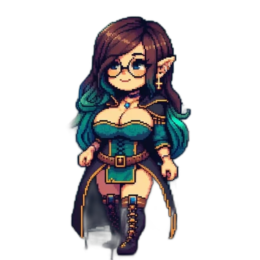 staff, dress, pixel art, fantasy art transparent PNG cut-out