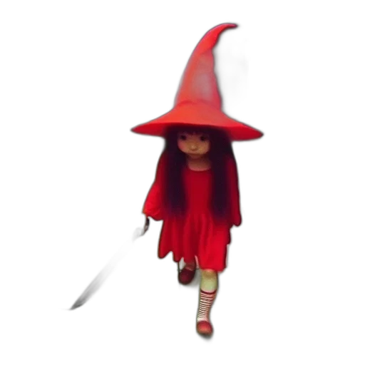 staff, hat, dress, weapon transparent PNG cut-out