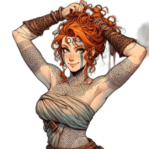 dress, staff, crown, fantasy art transparent PNG cut-out