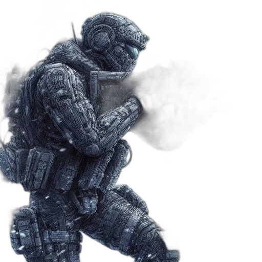 robot, weapon, concept art, 3d render transparent PNG cut-out