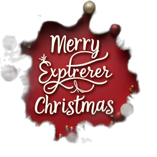 3d render, christmas, font, red transparent PNG cut-out