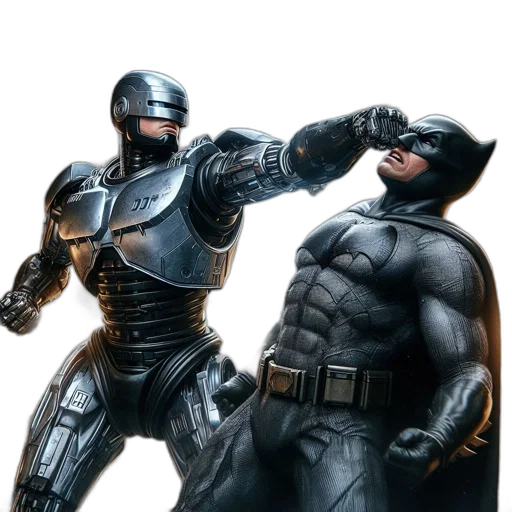 comic book art, concept art, 3d render, two transparent PNG cut-out