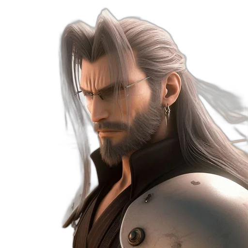 hair, face, sword, dragon transparent PNG cut-out